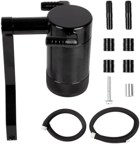 RANSOTO Oil Catch Can 6.4 5.7 HEMI Billet Compatible with 2011-up Chrysler 300 Dodge Charger Challenger Jeep Grand Cherokee Z-Bracket Technology (Black)
