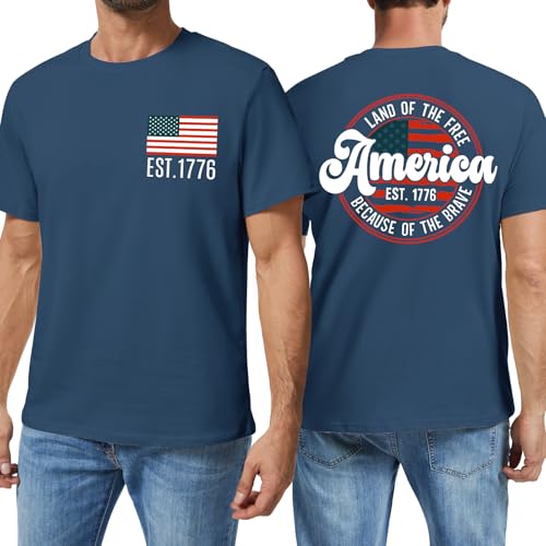 USA Shirt American Flag Shirt for Men 4th of July T Shirt Patriotic Tee Casual Short Sleeve Tops