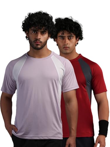 Image of CHKOKKO Gym Tshirt for Men Workout Regular Fit Sports Activewear Man Tshirts with Round Crew Neck and Half Sleeves for Yoga Running&Outdoor Activities