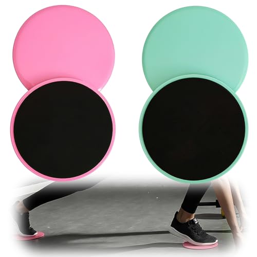 4 Stück Sliders Fitness Core Sliders Doppelseitige Gliding Discs Gleitscheiben Sport Handstand Blöcke Doppelseitige Gliding Discs Exercise Slider für Hause Gym Training Bauch Workouts(Pink,Green)