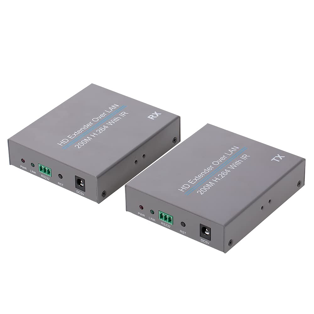 Homgee 200M H.264 Extender Over ONE CAT 5E/6 Splitter Receiver with IR Re-Transmission EU Plug