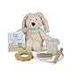 GRÜNSPECHT Kuschel-Box für Babys mit Wärme-Kuscheltier, Holzgreifling, Bio-Abdruckset & Geschichte zum Vorlesen, Geschenk Geburt, Babyparty (GB-006)