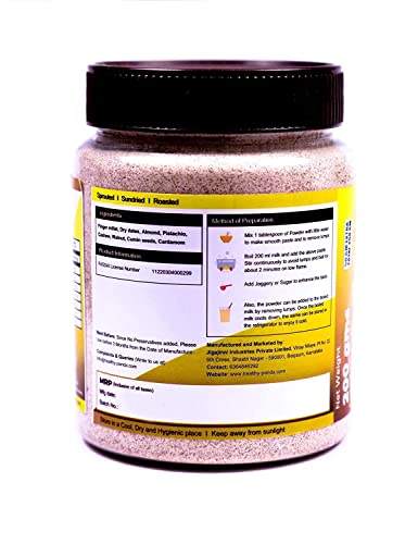 Image of HEALTHY PANDA Organic Sprouted Ragi Dry Fruit Malt /Sprouted Ragi Health Mi x, Ragi Drink, Sprouted Millet Mi x, Sprouted Finger Millet - 125 Gram