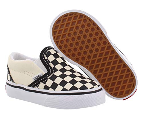 Vans Unisex Child Classic Slip On - Black/White Checkerboard - 9 Toddler