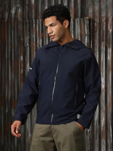 Image of High Star Men Printed Polyster Relaxed Fit Hood Long Sleeve Jackets