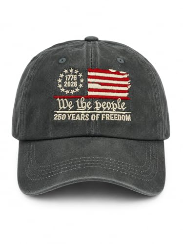 United States 250th Anniversary Hat We The People 250th Anniversary Baseball Cap 1776-2026 250 Years of Freedom Patriotic USA Flag Hat Independence Day Embroidered Dad Hat Multicolor