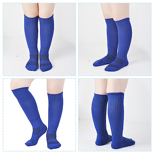 Kids Soccer Socks Baseball Socks with Cushioned Sole Knee High Socks for Youth Boys Girls 2 Pairs4