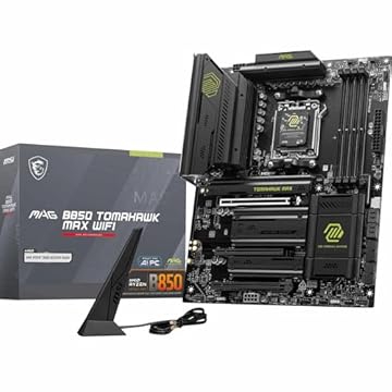 MSI Placa-mãe MAG B850 TOMAHAWK MAX WIFI, ATX – Suporta processadores AMD Ryzen 9000/8000/7000, AM5-80A SPS VRM, DDR5 Memory Boost 8400+ MT/s (OC), PCIe 5.0 x16, M.2 Gen5, Wi-Fi 7, 5G LAN