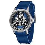 OBLVLO トリサム スタートレック 機械式自動巻き時計 メンズ プラネット サブダイヤル スーパールミナス ブルー ナイトライト ラバー 防水腕時計 BLM-TRISOME (BLM-TRISOME-YLLR)