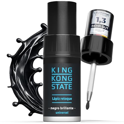 King Kong State lápiz de retoque negro brillante, pintura para retocar desconchones de piedra y arañazos del coche (brillante)