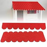 CEWROM Dachpappe für Vogelhaus Selbstklebend Dachpappe Wasserdicht Mini Dachschindeln 32pcs für Vogelhaus Nistkasten Hasenstall Insektenhotel Hundehütte Briefkastendächer (Rot)