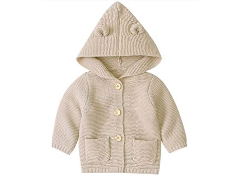 Knit Hooded Cardigan Kids Sweater Autumn Hooded Cable Knit Cardigan Toddler
