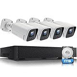 【DISCO DURO DE 1TB PREINSTALADO, H.264+ HEVC】El sistema de cámaras de vigilancia adopta la tecnología de compresión de video H.264+, ocupa menos ancho de banda, permite una visualización en vivo más fluida, maximiza el espacio de almacenamiento, con HDD de 1TB (preinstalado en el kit NVR) puede grabar en modo 24/7 hasta 40 días sin sobrescribir. Admite la instalación de un disco duro externo (hasta 6 TB) para almacenamiento de respaldo y agrega hasta 8 cámaras al kit NVR.