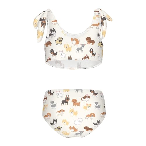 Toddler Girls Bikini Set Dogs Swimsuits Kid Bowknot Swimwear 2 Piece Bathing Suit 3-12T2