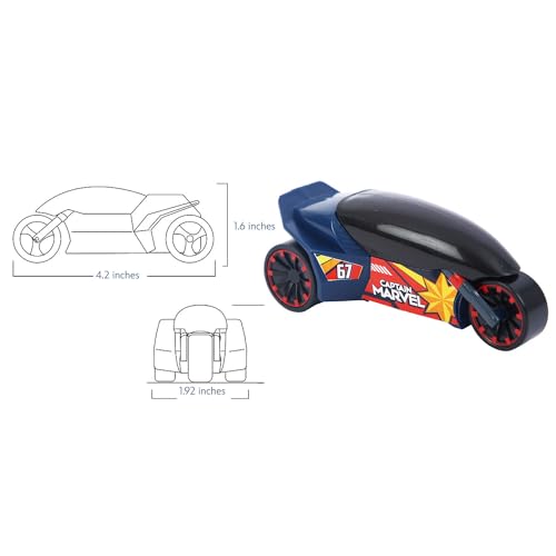 Image of SKOODLE Marvel Pull-Back Rider Bike for Kids - Captain Marvel Motorcycles, Marvel Inspired Toy Bikes with Sturdy and Long-Lasting Construction, Enhances Motor Skills & Fun Vehicle Toy for Gift - Blue