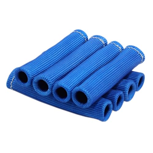 8Pcs 2500 Degree Spark Plug Wire Boots Heat Shield Protector Sleeve Cover Compatible with SBC BBC 350 454 6 Inch Blue