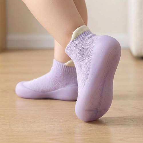 Image of Hstyle Baby Sock Shoes Toddler Boys Walking Shoes Infant Slippers Sneakers | Non-Slip,Soft Rubber Sole,Lightweight,1st Birthday Gifts for Baby Boys Girls