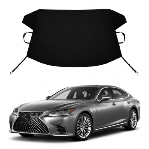 Image of LS ES Custom Windshield Cover for Ice and Snow Le-xus LS ES Heavy Duty 600D Oxford Fabric Windshield Protector Fit Waterproof Frost Snow Cover Winter Car Accessories