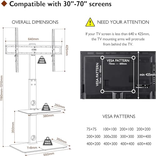 Soporte de Piso Ajustable para TV LCD 30-70" miniatura 2