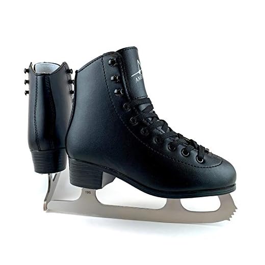 American Athletic Shoe Boy's Tricot Lined Figure Skates, Black, 13