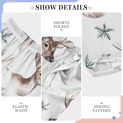 ZZXXB Watercolor Reindeer Boys Long Pants Soft Trousers Elastic Waist Kids Lounge Bottoms with Pockets S-XL4