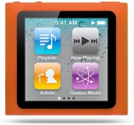 Premium Orange Soft Silicon Gel Skin Case Cover for the Apple iPod Nano 6 Gen