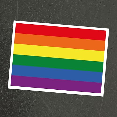 Regenbogenfahne 100x Aufkleber Sticker 7,4 x 5,2 cm Flagge Queer Pride CSD Christopher Street Day