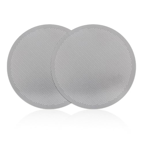 2 Pcs Metal Coffee Filter for AeroPress Reusable Filter for AeroPress Go & Original Stainless Steel Durable Alternative to Paper Filters Provides Fuller Bodied Coffee Easy to Clean Gray