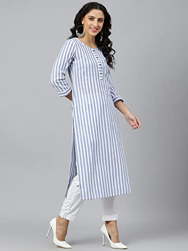 Image of ANNI DESIGNER Women's Cotton Blend Straight Fit Kurta