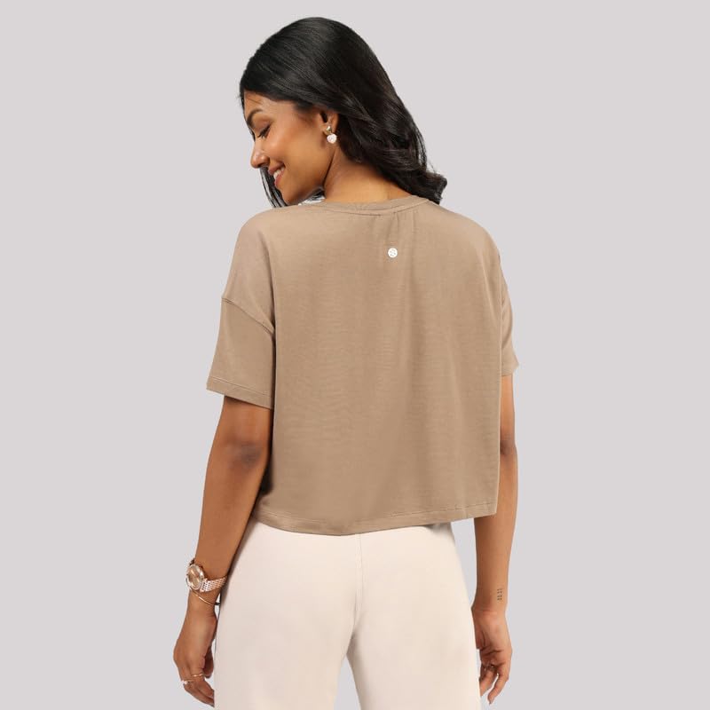 Image of BlissClub Women's Cotton Solid Regular Fit Tshirt