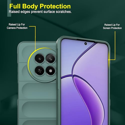 Image of Zapcase Back Case Cover for Realme 13 5G | Compatible for Realme 13 5G Back Cover | Liquid Silicon Magic Case with Camera Protection | Dark Green