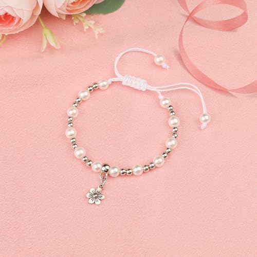 Flower Girl Gift, White Flower Girl Basket Proposal Bracelet for Bridesmaid Wedding Gifts3