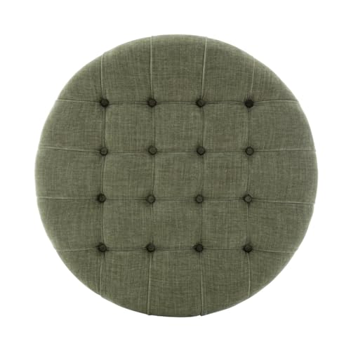 Image of Noelle 28 inch Ottoman with Storage Round Pouf (Light Green)