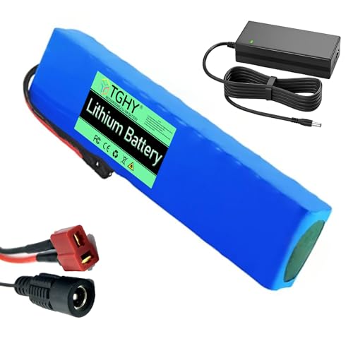 TGHY 36-Volt-Klapproller-Lithium-Ionen-Akkupack 36V 10,5Ah E-Bike-Akku mit Ladegerät und integrierter BMS-Platine für 0-350W Elektroroller-Motoren,T Plug+dc