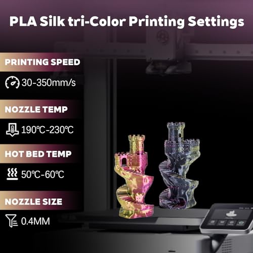 Image of Silk Tri Color Gold Fuchsia Black PLA 1.75mm 1kg Shiny 3D Printer Filament | Silk finish Gold Fuchsia Black Coextrusion Smooth transition Neatly wound Low warping 1kg spool 2.2lbs for Bambu Snapmaker