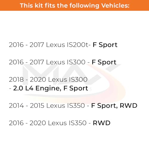 Image of Max Advanced Brakes Front & Rear Brake Kit Compatible With 2016-2019 2020 Lexus IS300 w / 2.0L F Sport IS200t IS350 RWD Replacement Premium OE Disc Brake Rotors and Ceramic Brake Pads