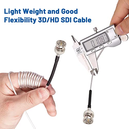 Image of XRDS -RF 2PCS SDI Cable 1FT, HD-SDI BNC Male 75 Ohm RG179 Jumper Cables for BMCC Video Camera