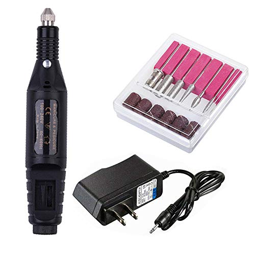 Electric Nail Drill, Acrylic Nail Tools, Professional Portable Electric Nail Kit, Pen Shape Finger Toe Nail Care, Electric Nail Polishing Machine(Black), File Nail Tips Manicure Pedicure Machine set