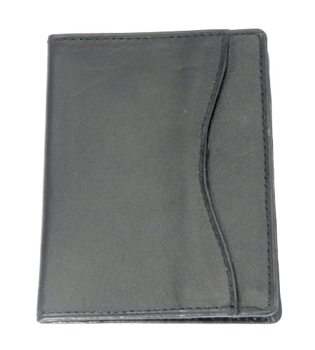 Genuine Leather Travel Pass/Oyster/Credit Card Holder Wallet - BLACK Color3