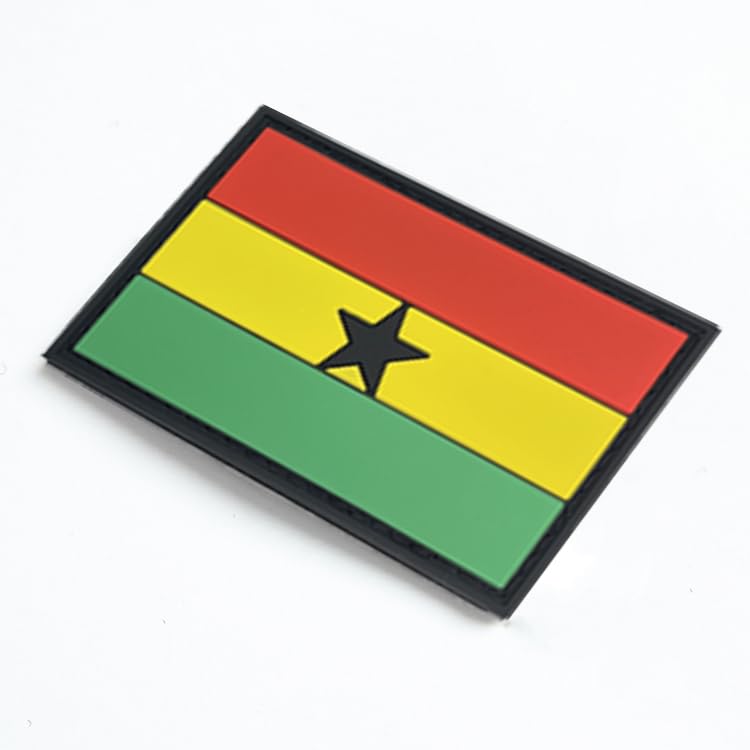 Ghana Flaggen-Aufnäher, Bestickt – 2 Stück, Klettverschluss Für Rucksack, Jacke & Hut