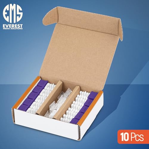 Image of Everest 90 Degree RJ45 Cat6A Keystone Jacks Slim Profile 10-Pack Purple | Compatible with 90 Angled Speed Termination Tool - easyJACK (B094WB91H3)