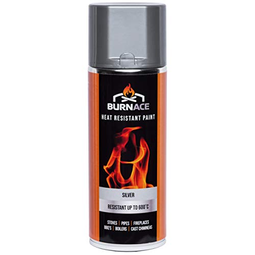 BURNACE Heat Resistant Stove Paint, BBQ's Chimenea's - Silver - 400ml