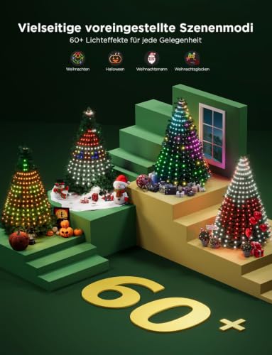 Govee Weihnachtsbaum Lichterkette, Smart 480LED RGBIC Weihnachtsbeleuchtung – Ansicht 5