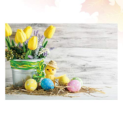 ABOOFAN Cenários de Fotografia Flor De de Páscoa Da Foto Da Parede Sinal Da Bandeira Primavera Fundo