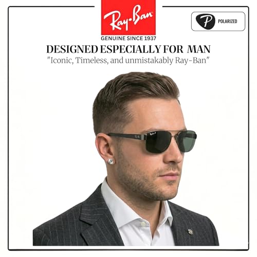 Image of Ray-Ban RB3663 Square-Round Shaped Sunglasses for Men with Official RAYBAN Eyewear Kit