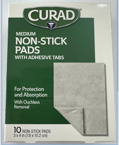 Curad Non-Stick Pads 3 Inches X 4 Inches 10 Count
