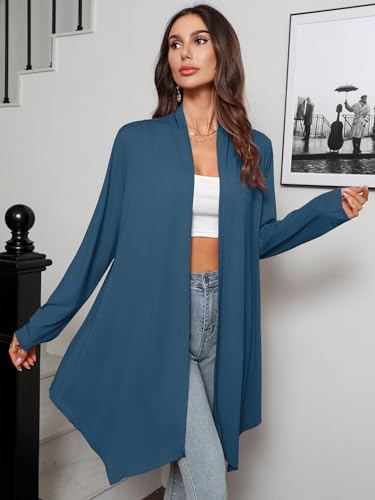 Image of Women's Lightweight Open Front Cardigans Casual Soft Drape Spring Summer Fall Cardigan S-3XL