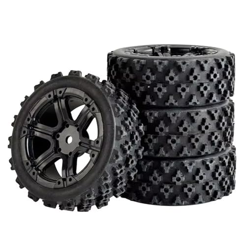 RC�^�C�� For Tamiya For XV01 For XV02 For TA06 For TT01 For TT02 1/10 RC ���[�V���O�J�[�z�C�[�� �����[�^�C��&�I�����[�h�^�C���p 12mm �Z�p(Black,C)