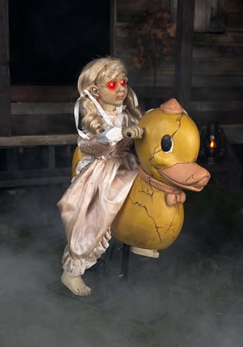 Fun Costumes Rocking Duck Doll Animatronic, Halloween Decoration Creepy Vintage