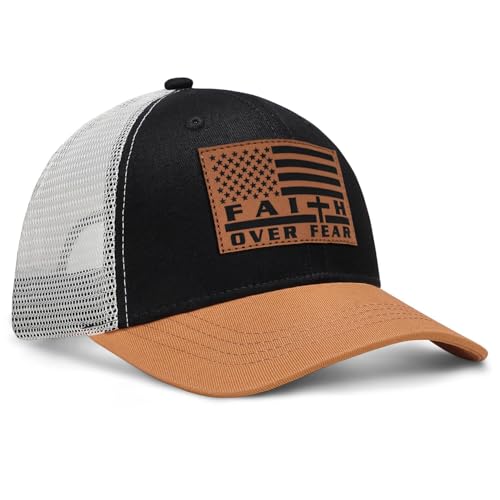 Image of Jesus Hat Christian Gifts for Men American Flag Hats Faith Over Fear Hat Fathers Day Christmas Birthday Gifts for Friend